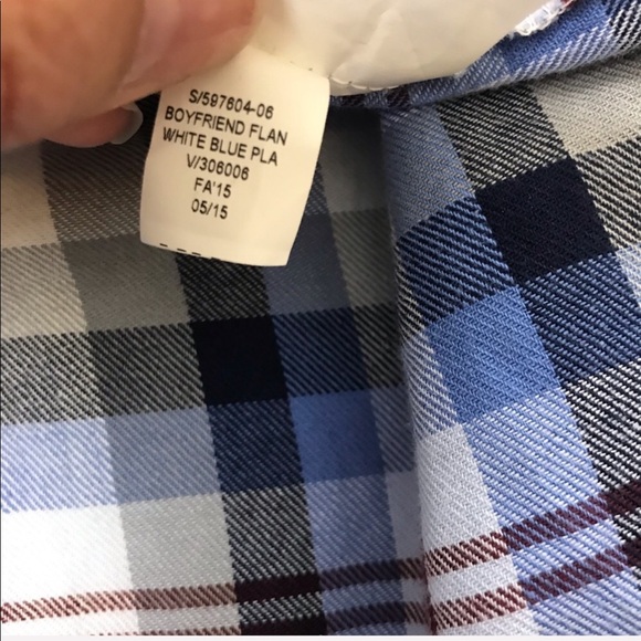 Old Navy Boyfriend Flannel Plaid Sz XS - Picture 6 of 8